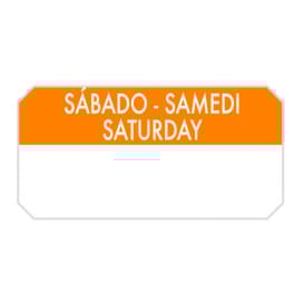 Rollo Adhesivo Rectangular “Sábado” 5x2,5cm (1.000 Uds)
