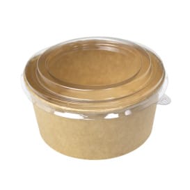 Tarrina de Cartón Kraft-Kraft con Tapa PP 750ml (300 Uds)