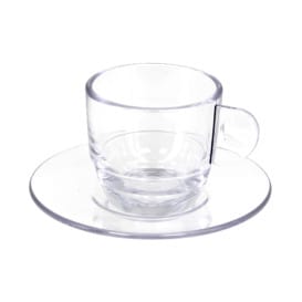 Taza Reutilizable SAN "Espresso" Transparente 80ml (6 Uds)