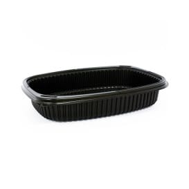 Envase Rectangular PP Negro 800ml 215x170x40mm (320 Uds)