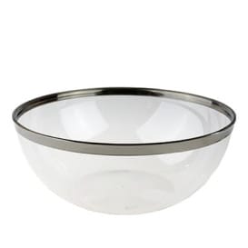 Bol Plástico Extra Rigido Transp. Ribete Plata 3500ml (4 Uds)