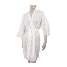 Bata Kimono en TST PP Cintas y Bolsillo Blanco XL (100 Uds)