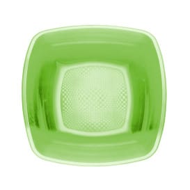 Plato Hondo Reutilizable PP Verde Lima Square 18cm (25 Uds)