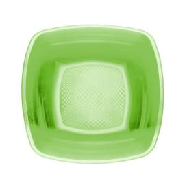 Plato Hondo Reutilizable PP Verde Lima Square 18cm (25 Uds)