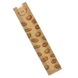 Bolsa de Papel Kraft Ventana "Panes" 14+7x55cm (125 Uds)