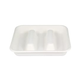 Envase para Tacos de Caña de Azúcar Blanco 18,5x18,5cm (300 Uds)
