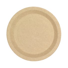 Plato de Cartón Redondo Antigrasa Kraft Ø22cm 245g/m² (350 Uds)