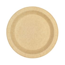 Plato de Cartón Redondo Antigrasa Kraft Ø18cm 245g/m² (350 Uds)