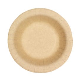 Plato Hondo de Cartón Antigrasa Kraft Ø19cm 245g/m² (50 Uds)