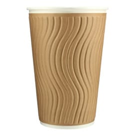 Vaso Cartón Rizado 16 Oz/495ml Kraft Ø9,0cm (620 Uds)