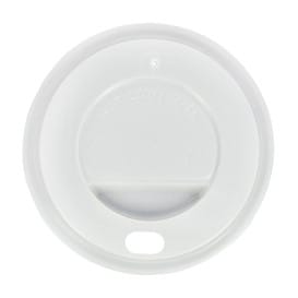 Tapa Travel con Agujero PS para Vaso Cartón 7Oz Blanca Ø7,2cm (100 Uds)