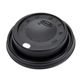 Tapa Travel con Agujero PS para Vaso Foam y Cartón Negra Ø8,1cm (100 Uds)