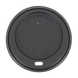 Tapa Travel con Agujero PS para Vaso Cartón Negra Ø9,0cm (1000 Uds)