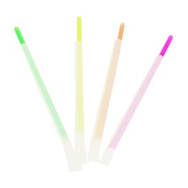 Pajita Recta Fluorescente Enfundada Ø6mm 20cm (1000 Uds)