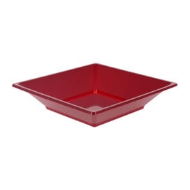 Plato Plastico Hondo Cuadrado Burdeos 170mm (750 Uds)