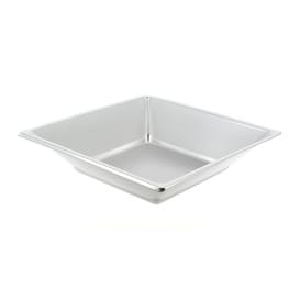 Plato de Plastico Hondo Cuadrado Plata 180mm (5 Uds)