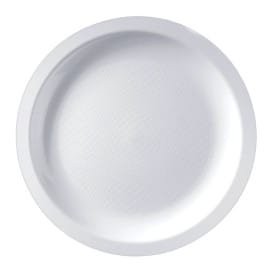 Plato Duro Reutilizable PP Llano Blanco Round Ø18,5cm (25 Uds)