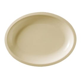 Bandeja Reutilizable PP Ovalada Round Crema  25,5x19cm (600 Uds)