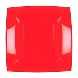 Plato Hondo Reutilizable PP Rojo Nice 18cm (300 Uds)