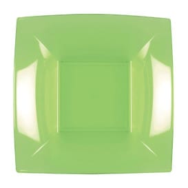 Plato Hondo Reutilizable PP Verde Lima Nice 18cm (25 Uds)