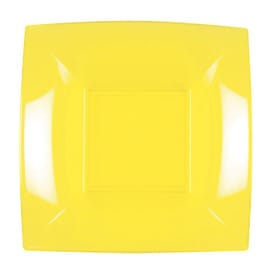 Plato Llano Reutilizable PP Amarillo Nice 18cm (25 Uds)