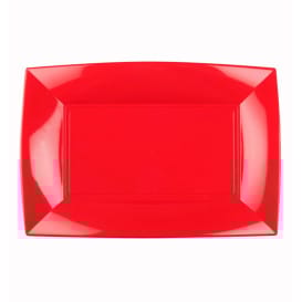 Bandeja Reutilizable PP Rojo Nice 28x19cm (12 Uds)