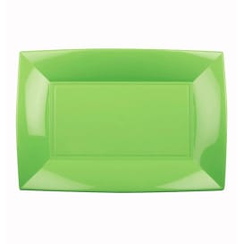 Bandeja Reutilizable PP Verde Lima Nice 28x19cm (12 Uds)