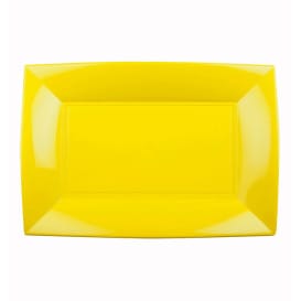 Bandeja Reutilizable PP Amarillo Nice 28x19cm (12 Uds)