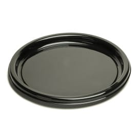 Bandeja Reutilizable PET Redonda Negra 30cm (50 Uds)