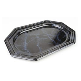 Bandeja Reutilizable PET Octogonal Marmol 27x19cm (5 Uds)