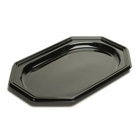 Bandeja Reutilizable PET Octogonal Negra 27x19cm (10 Uds)