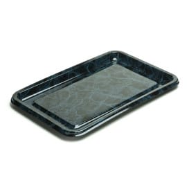 Bandeja Reutilizable PET Rectangular Mármol 55X37cm (5 Uds)