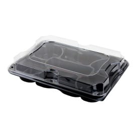 Bandeja Reutilizable PET 7C con Tapa 35x24cm (25 Uds)