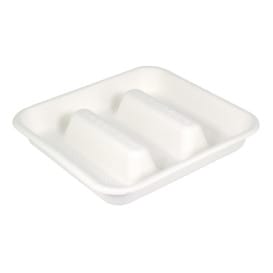 Envase para Tacos de Caña de Azúcar Blanco 18,5x18,5cm (50 Uds)