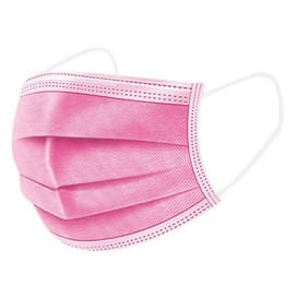 Mascarilla Triple Capa con Gomas Tipo I Rosa (50 Uds)