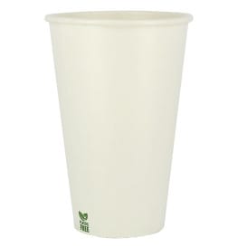 Vaso Cartón Plastic Free 12 Oz/360ml Blanco Ø8cm (50 Uds)