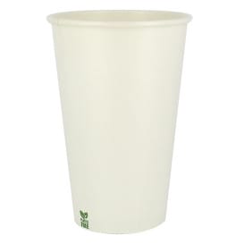 Vaso Cartón Plastic Free 16 Oz/480ml Blanco Ø9cm (50 Uds)