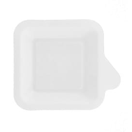 Plato Lengueta Caña de Azucar Blanco 110x110mm (50 Uds)