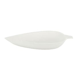 Mini Plato Caña de Azúcar Hoja Blanco 9x6cm (600 Uds)