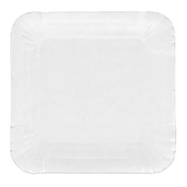 Bandeja de Carton Cuadrada Blanca 13x13 cm (100 Uds)