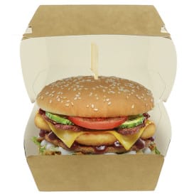 Caja Hamburguesa Mega Kraft Doble Cierre 15,5x15,5x10cm (200 Uds)