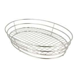 Cesta Ovalada de Acero Plata 280x205x57mm (1 Ud)