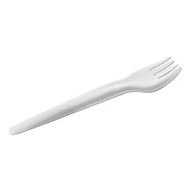 Tenedor de Papel Blanco 17cm (50 Uds)