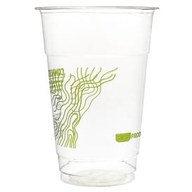 Vaso Almidón de Maíz PLA "Green Stripe" 295ml (50 Uds)