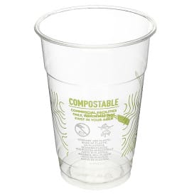 Vaso Almidón de Maíz PLA "Green Stripe" 295ml (50 Uds)