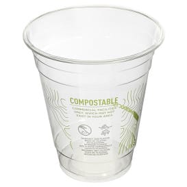 Vaso Almidón de Maíz PLA "Green Stripe" 355ml (50 Uds)