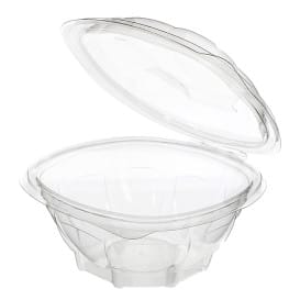 Bol Redondo con Tapa Bisagra PET 1000ml (50 Uds)