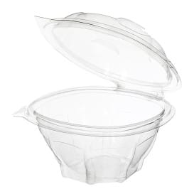 Bol Redondo con Tapa Bisagra PET 250ml (50 Uds)