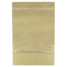 Bolsa Doypack Kraft Autocierre Zip y Ventana 20+10x30cm (500 Uds)