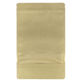 Bolsa Doypack Kraft Autocierre Zip y Ventana 16+8x26cm (1000 Uds)